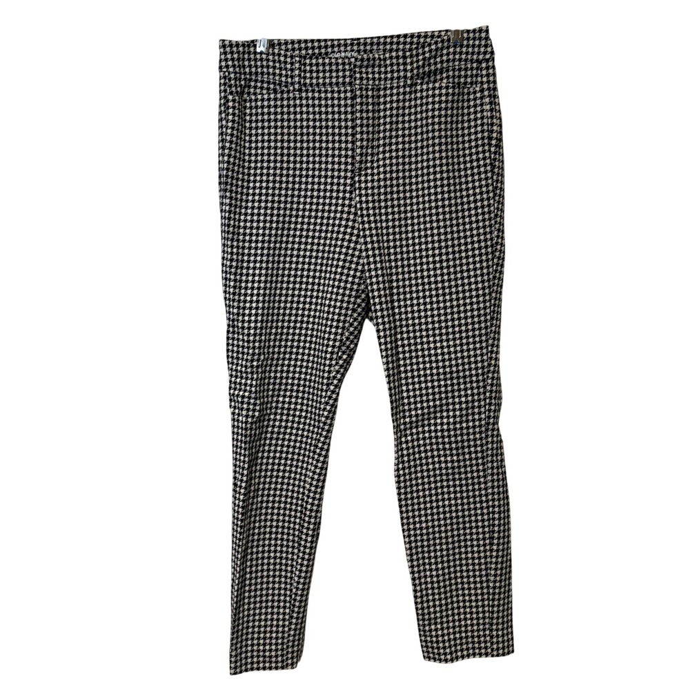 Old Navy Pixie Ankle Pants Womens 6 Black White Houndstooth High Rise‎ Tapered